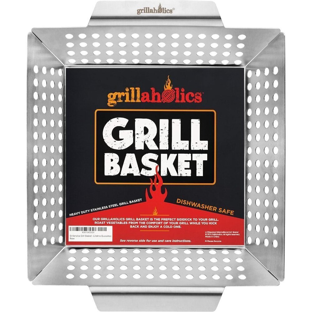 Heavy-Duty Stainless Steel Grill Basket Extra Large